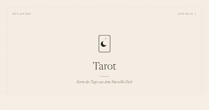 Die Mässigkeit — Karte des Tages